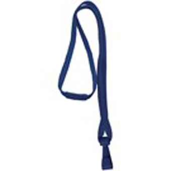BRADY PEOPLE ID, 3/8' WIDE BREAKAWAY LANYARD WITH WIDE PLASTIC HOOK, NAVY BLUE, BAG OF 100 PIECES AND SOLD IN FULL BAGS ONLY
